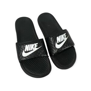 Nike Benassi Jdi Black & White Slides‎ Sandals 343881-011 WOMENS 9 S1-31